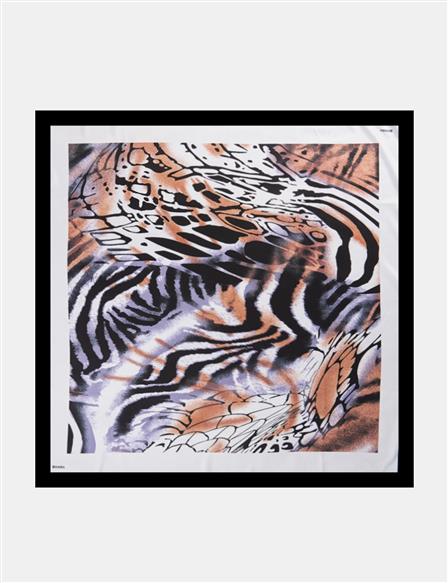 Leopard Print Scarf Black-Beige