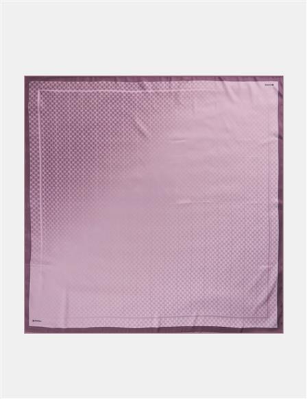 Framed Monogram Scarf with Plum
