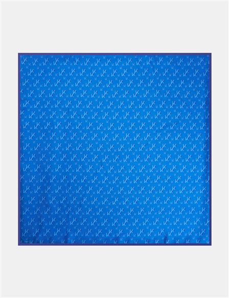 Cross Patterned Viscose Scarf Indigo