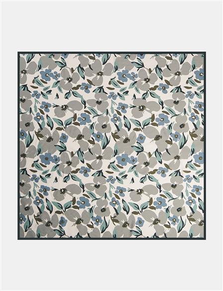 Floral Printed Viscose Scarf Stone