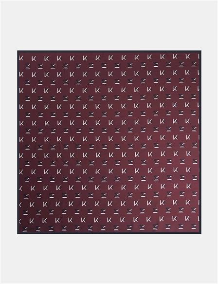 Patterned Viscose Scarf Burgundy 