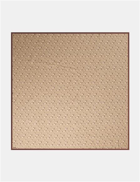 Cross Patterned Viscose Scarf Mink