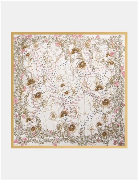 Abstract Pattern Viscose Scarf Cream