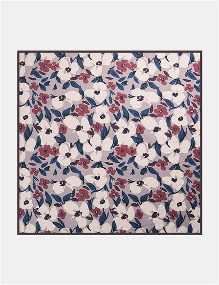 Floral Printed Viscose Scarf Dusty Rose