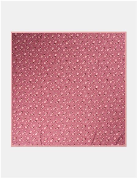 Cross Patterned Viscose Scarf Dusty Rose