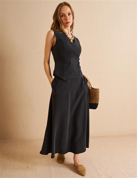 Vested Modal Suit Black