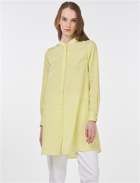 Striped Basic Tunic Pistachio Green