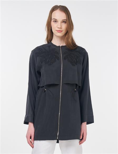 Adjustable Waist Modal Tunic Black