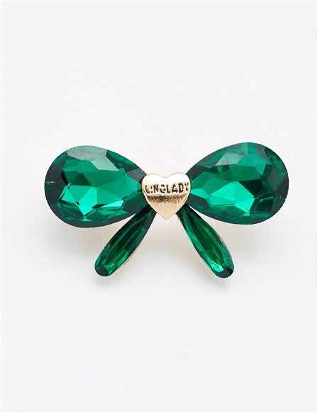 Bow Brooch Green