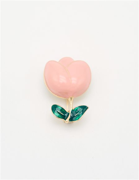 Tulip Motif Brooch Gold