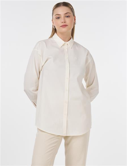 Buttoned Poplin Shirt Ecru