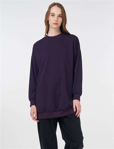 Dokulu Basic Sweatshirt Mor 