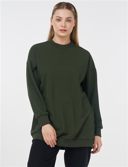 Crew Collar Sweatshirt Khaki