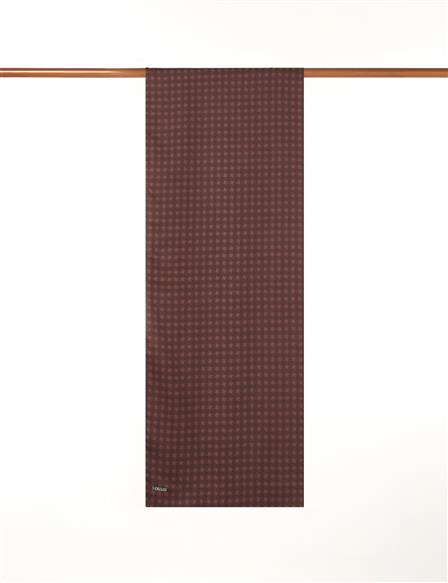 Checkered Monogram Patterned Shawl Bitter Coffee