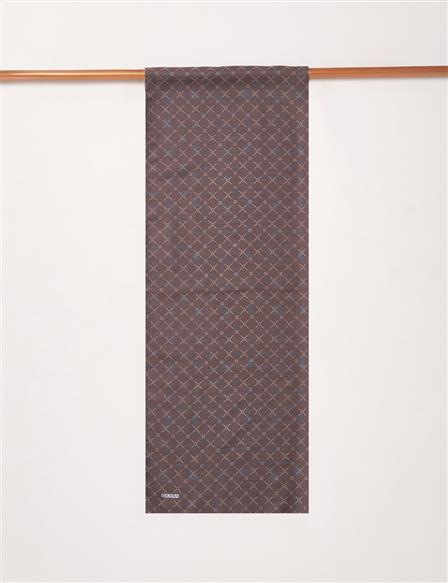 Monogram Patterned Shawl Bitter Coffee