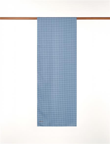 Checkered Monogram Patterned Shawl Blue