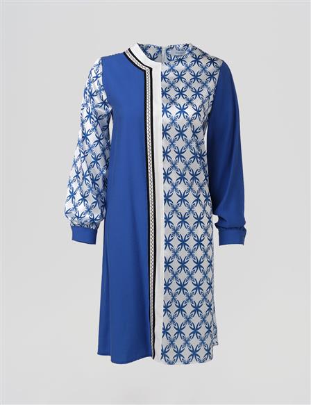 Floral Desen Şık Tunik Saks