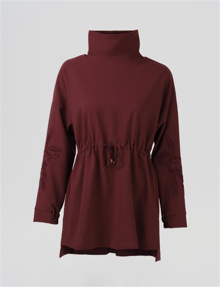 Nakış İşlemeli Sweatshirt Bronze Brown