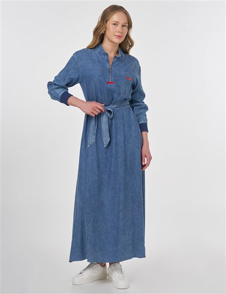 Logo Detailed Lyocell Dress Towel Washed