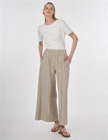 Panelled Modal Pants Moss Green