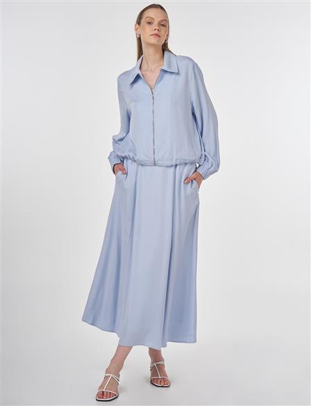 Hotfix Printed Modal Two-Piece Set in Light Blue