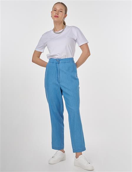 Relaxed Fit Lyocell Pants Ice Blue