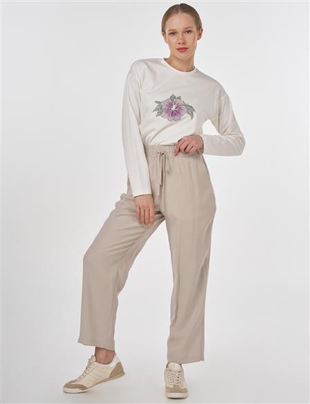 Drawstring Modal Pants Stone 