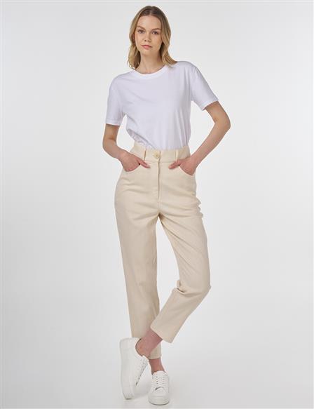 Tapered Canvas Pants Cream 