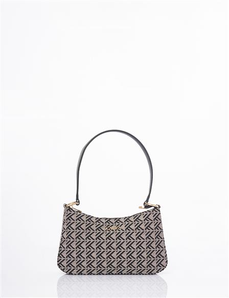Monogram Desen Hobo Çanta Gri 