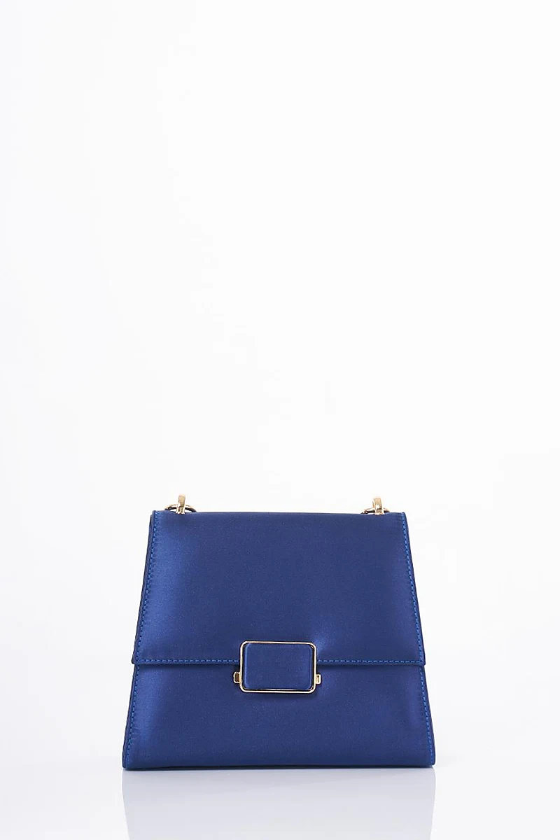 Beaded Satin Bag Indigo
