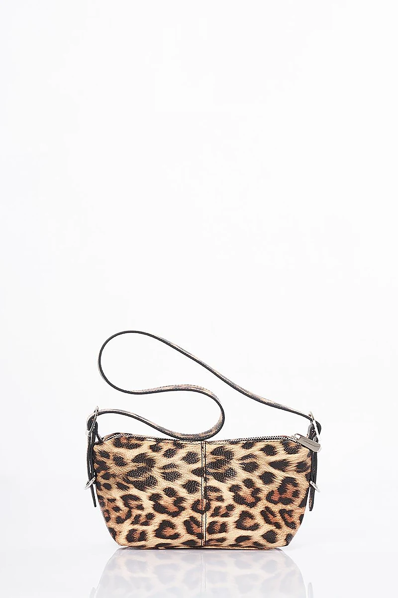 Leopard Pattern Shoulder Bag Coffee