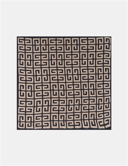Monogram Pattern Scarf – Black