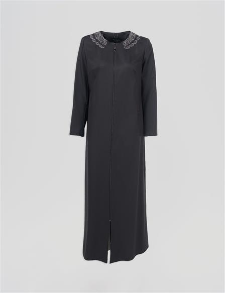Embroidered Coat– Black
