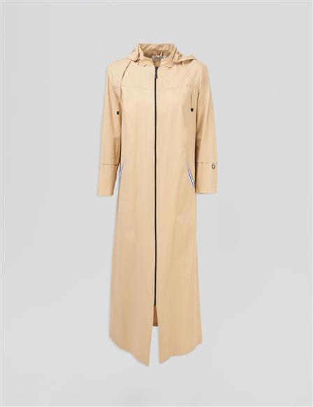 Hooded Overcoat – Beige