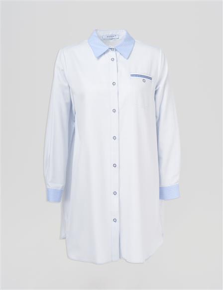 Striped Pattern Tunic – Ice Blue