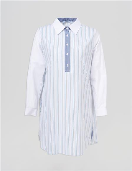 Button-Closure Tunic – Optical White