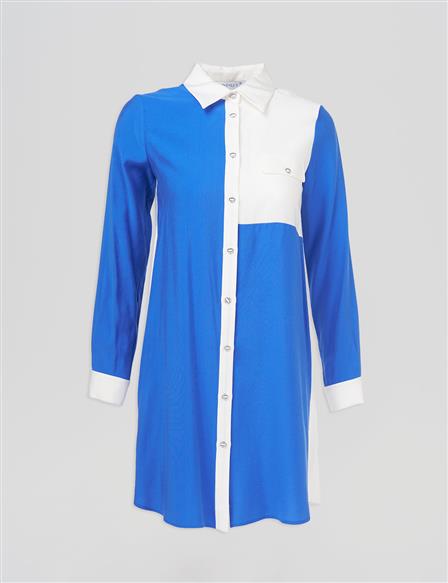 Flap Pocket Tunic Ecru-Sax