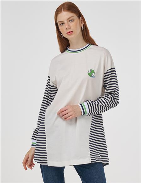 Crew Neck Cotton Sweatshirt Optical White
