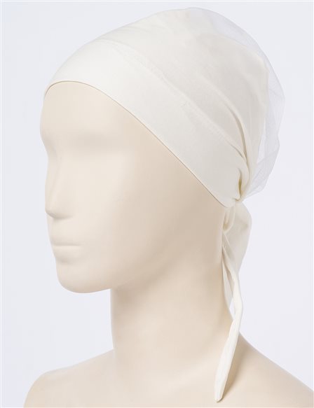 Tulle Detailed Bonnet Ecru