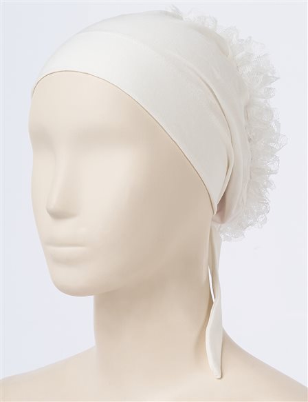 Lace Bun Bonnet Ecru