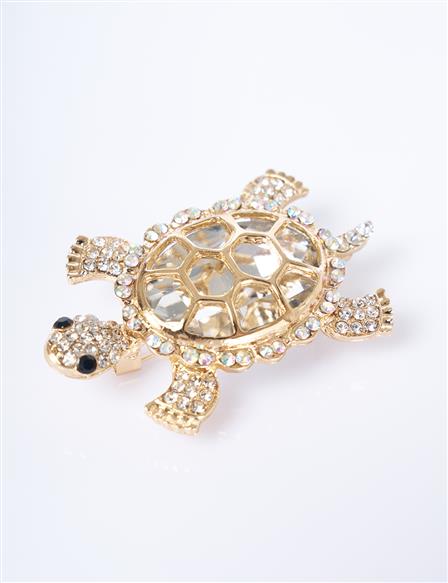 Light Gold Turtle-Shaped Brooch