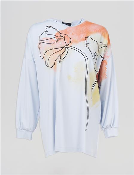 Kapüşon Detaylı Sweatshirt Mavi