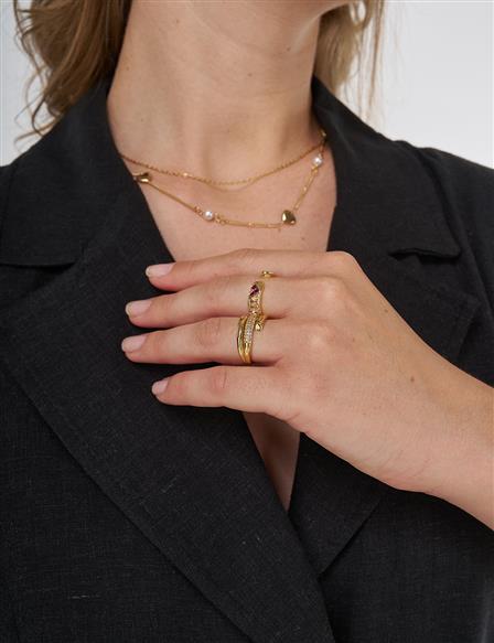 Double-Layered Look Ring – Gold
