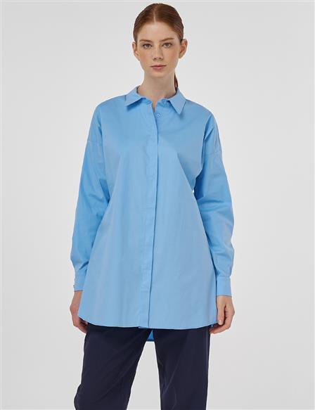 Relaxed Fit Cotton Tunic Dusty Grey