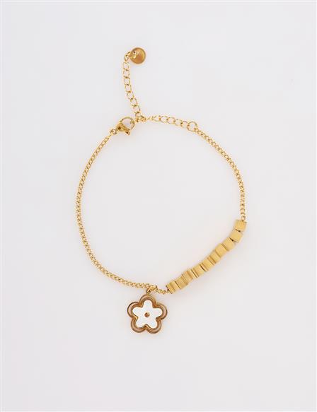 Minimal Figürlü Çelik Bileklik Gold 