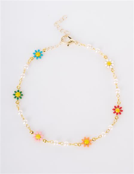 Flower Charm Anklet – Gold
