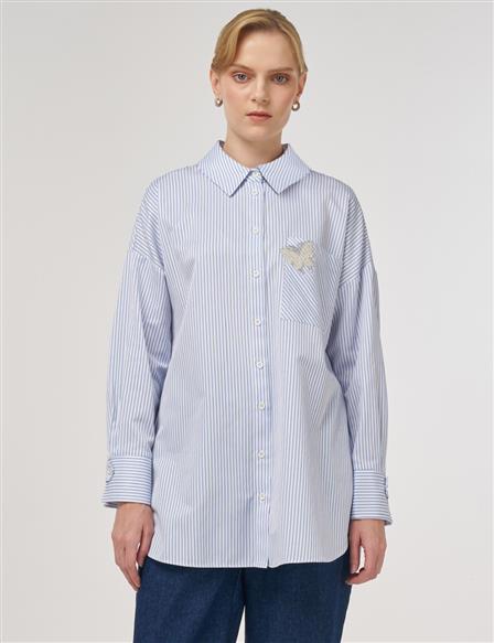 Pearl-Embellished Cotton Blouse Optical White