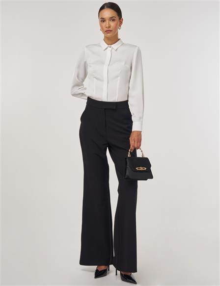Flared-Leg Pants Black 