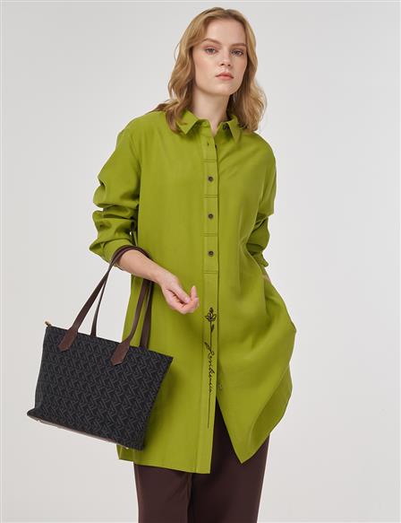 Ribbed Stitch Rayon Tunic Golden Lime