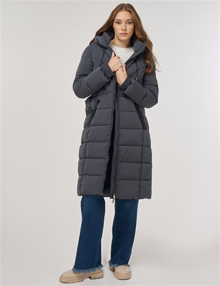 Hood-Detail Anorak Jacket Anthracite